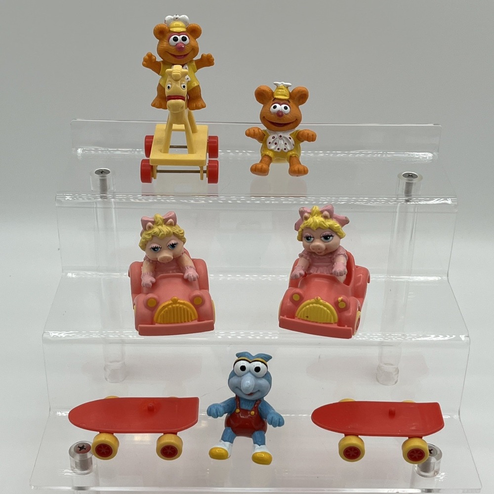 Vintage 1986 McDonald's Muppet Babies Toys Set Kermit Piggy Fozzie